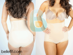 women wearing girdle front and back